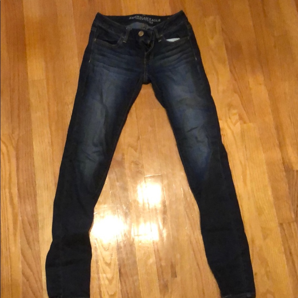 American Eagle Blue Jeggings Super Stretch Sz 0